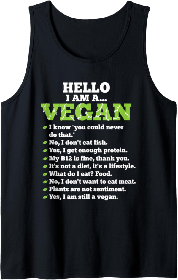 Funny Pro Vegan Activism Gym Athlete Gift Design Tank Top - Image 2